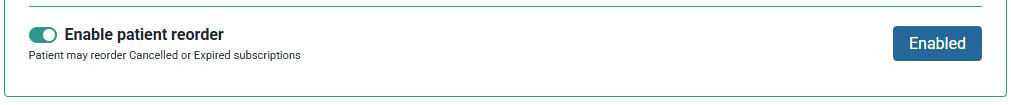 Enable patient reorder Enable patient reorder screenshot